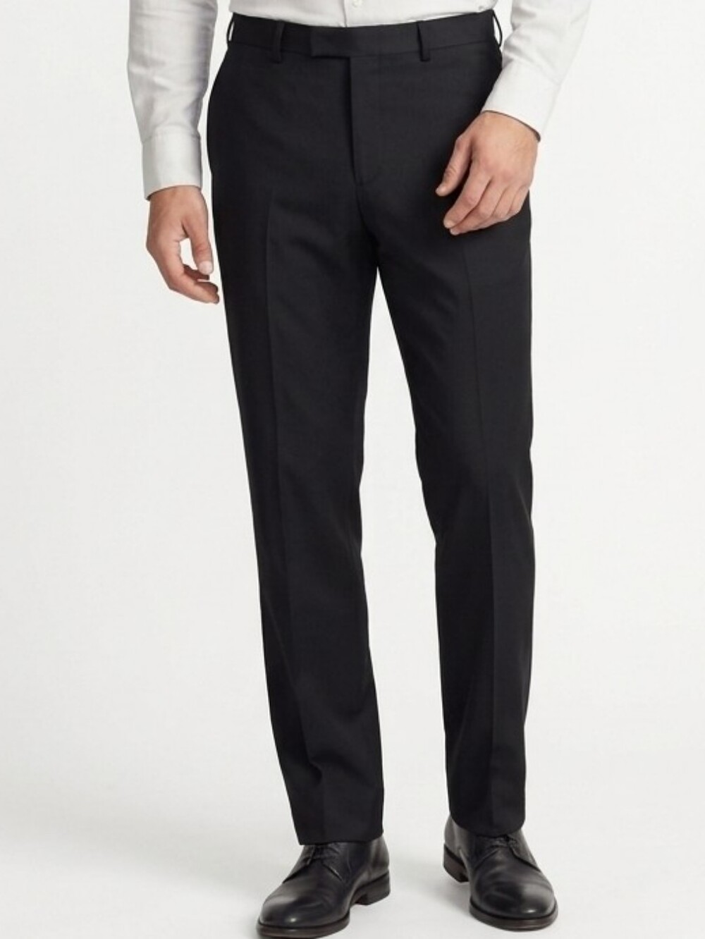 David Jones Men’s Black Tailored Dress Pants Trousers Flat Front Slacks 36x31